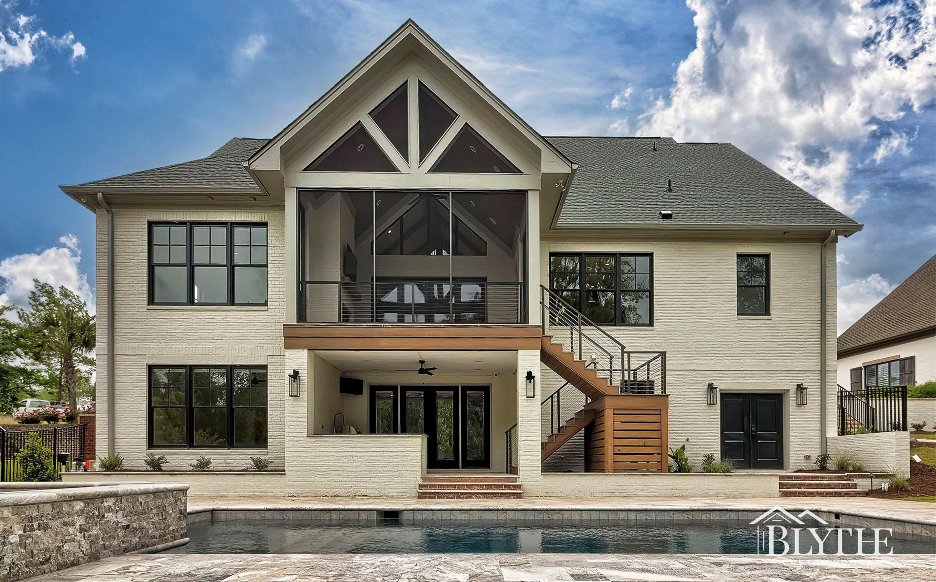 Blythe Custom Homes' French Country Modern with Outdoor Kitchen